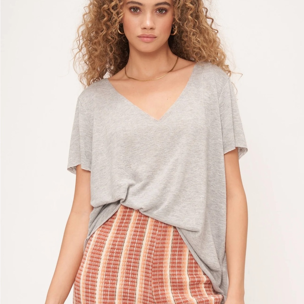 Project Social T The Original Textured V - Heather Gray